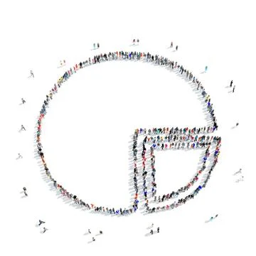 People  shape  pie chart Stock Illustration