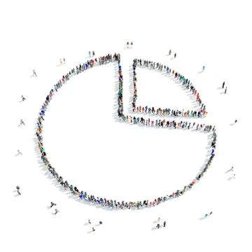 People  shape  pie chart イラスト素材