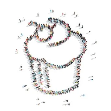People in the shape of pies Stock Illustration