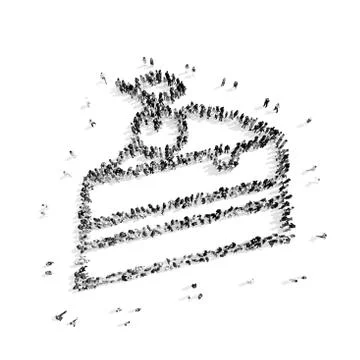 People in the shape of pies Stock Illustration