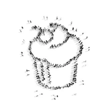 People in the shape of pies Stock Illustration