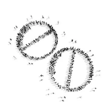 People in the shape of pills Stock Illustration