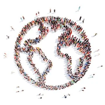 People in the shape of planet earth Illustrazione stock