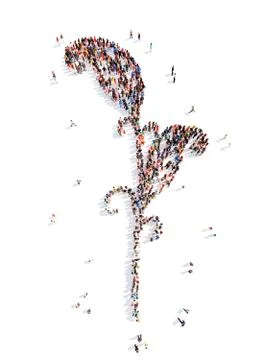 People in the shape of plants pattern Stock Illustration