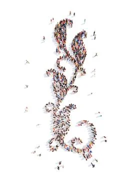 People in the shape of plants pattern Stock Illustration