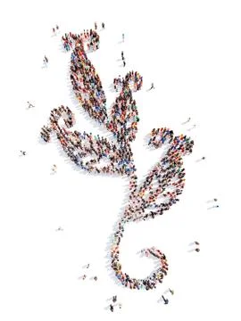 People in the shape of plants pattern Stock Illustration