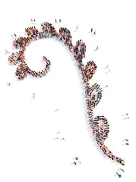 People in the shape of plants pattern Stock Illustration