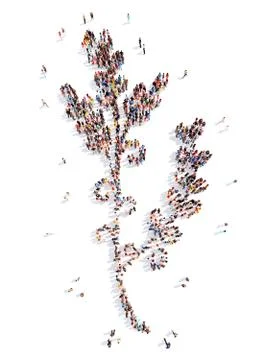 People in the shape of plants pattern Stock Illustration