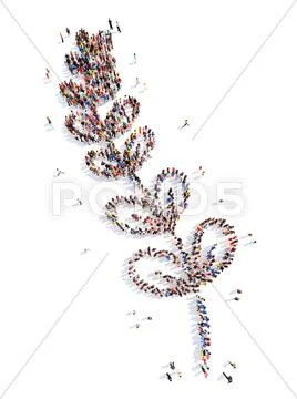People in the shape of plants pattern Ilustração Stock