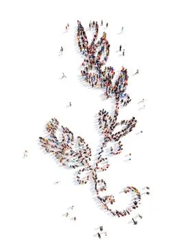 People in the shape of plants pattern Illustrazione stock