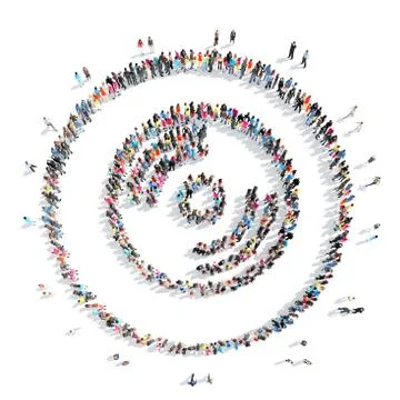 People in the shape of a plate Stock Illustration