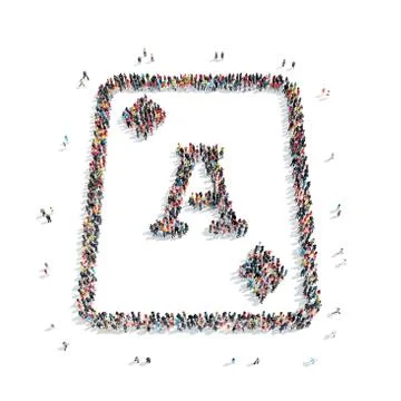 People in the shape of playing cards Stock Illustration