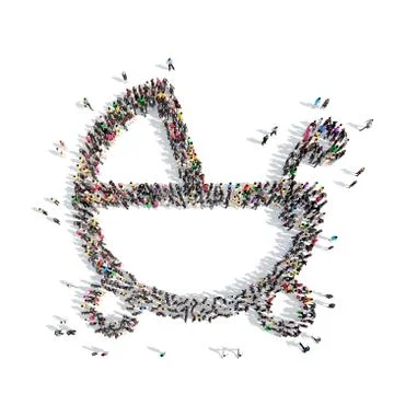 People in the shape of a pram Stock Illustration