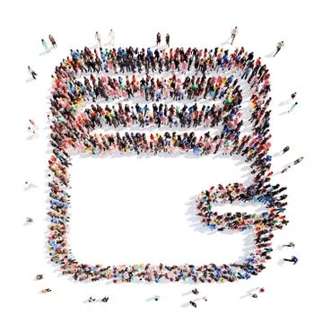 People in the shape of purse Stock Illustration