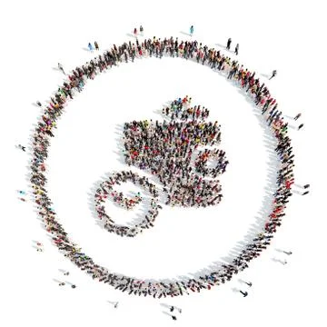 People in the shape of purse Stock Illustration