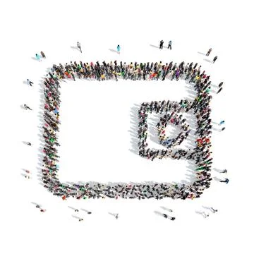 People in the shape of purse. Stock Illustration