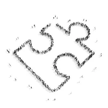 People  shape  puzzle Stock Illustration