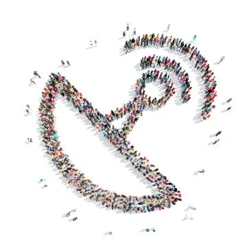 People in the shape of radar Stock Illustration