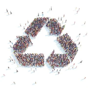 People in the shape of an recycle. Stock Illustration