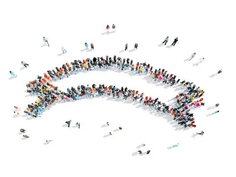 People in the shape of ribbons. Stock Illustration