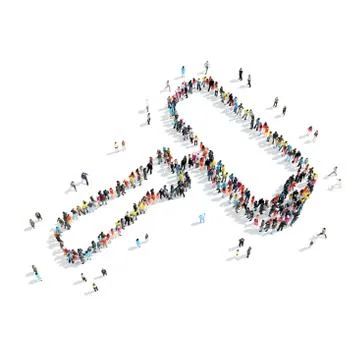 People  shape  roller crowd Ilustración de archivo