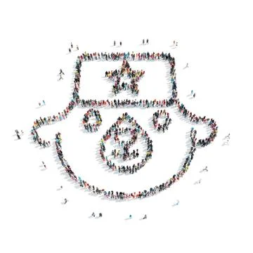 People  shape  Russian bear Stock Illustration