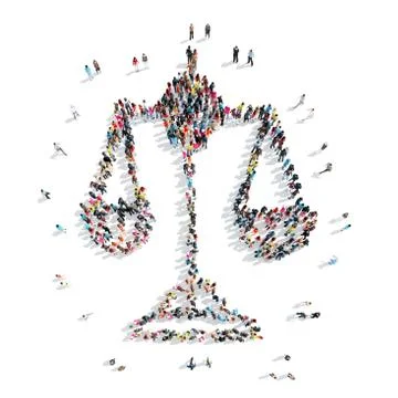 People in the shape  of scales Stock Illustration