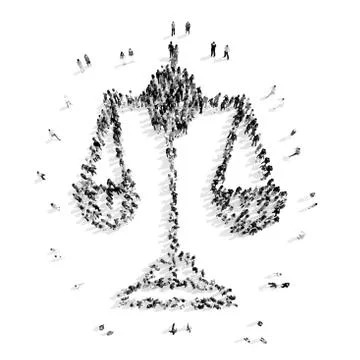 People in the shape  of scales Stock Illustration