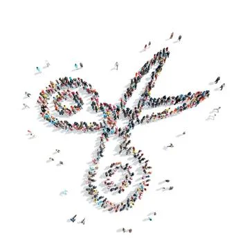 People  shape  scissors cartoon イラスト素材