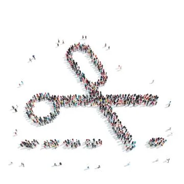 People  shape  scissors group Stock Illustration