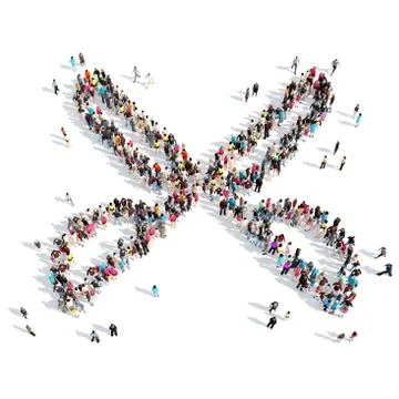 People in the shape of scissors Stock Illustration