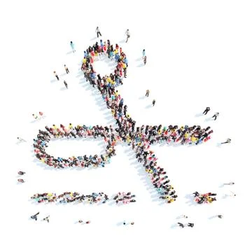 People in the shape of scissors Illustrazione stock