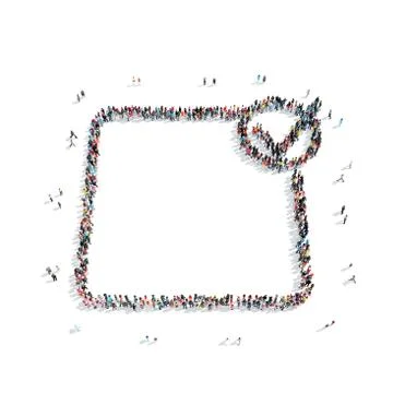 People in the shape of a sheet Stock Illustration