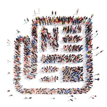 People in the shape of a sheet  paper, writing Stock Illustration