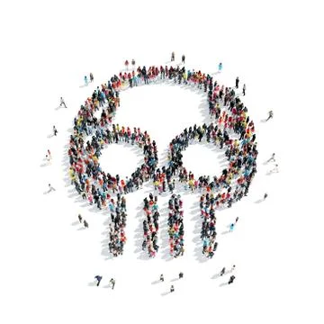 People  shape  skull Stock Illustration