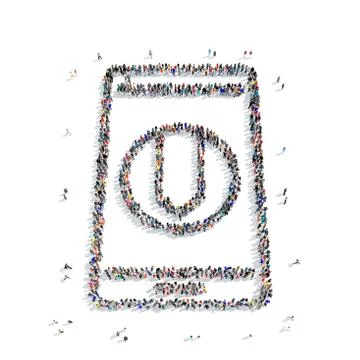 People shape  smartphone icon Stock Illustration