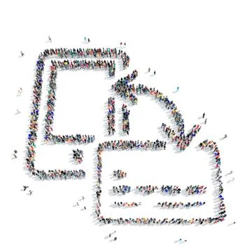 People shape  smartphone icon Stock Illustration