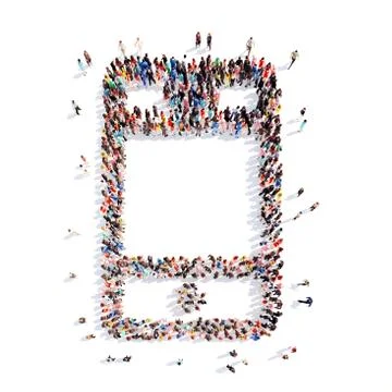 People in the shape of a smartphone Stock Illustration