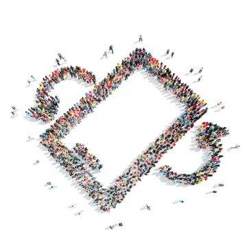 People in the shape of a smartphone Stock Illustration