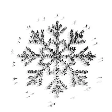 People in the shape of snowflakes. Stock Illustration