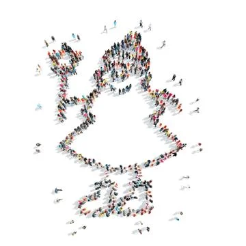 People in the shape of a snowman Stock Illustration