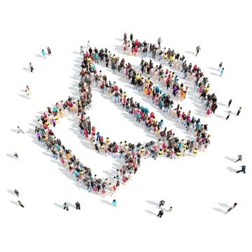 People in the shape of speaker Stock Illustration