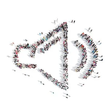 People in the shape of speaker Stock Illustration