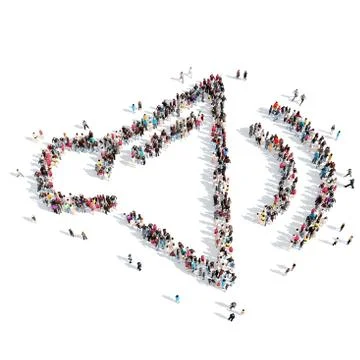 People in the shape of speaker Stock Illustration