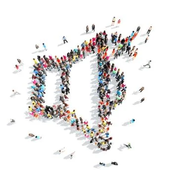 People in the shape of speaker Stock Illustration