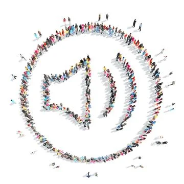 People in the shape of speaker Stock Illustration