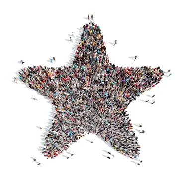 People in the shape of a star Stock Illustration