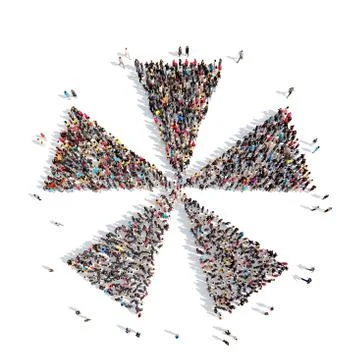 People in the shape of a star Stock Illustration
