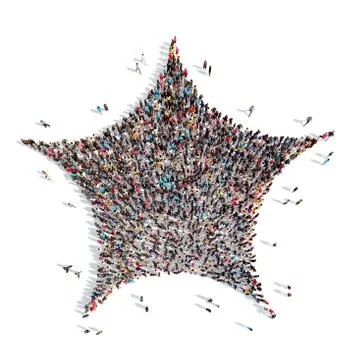 People in the shape of a star Stock Illustration