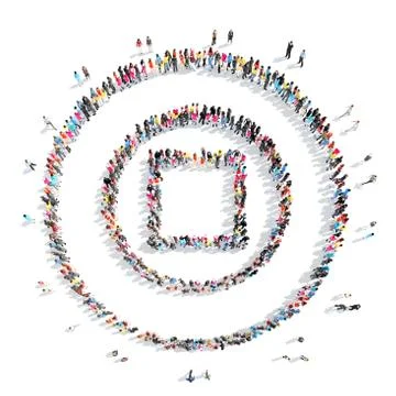 People in the shape of a stop sign Stock Illustration